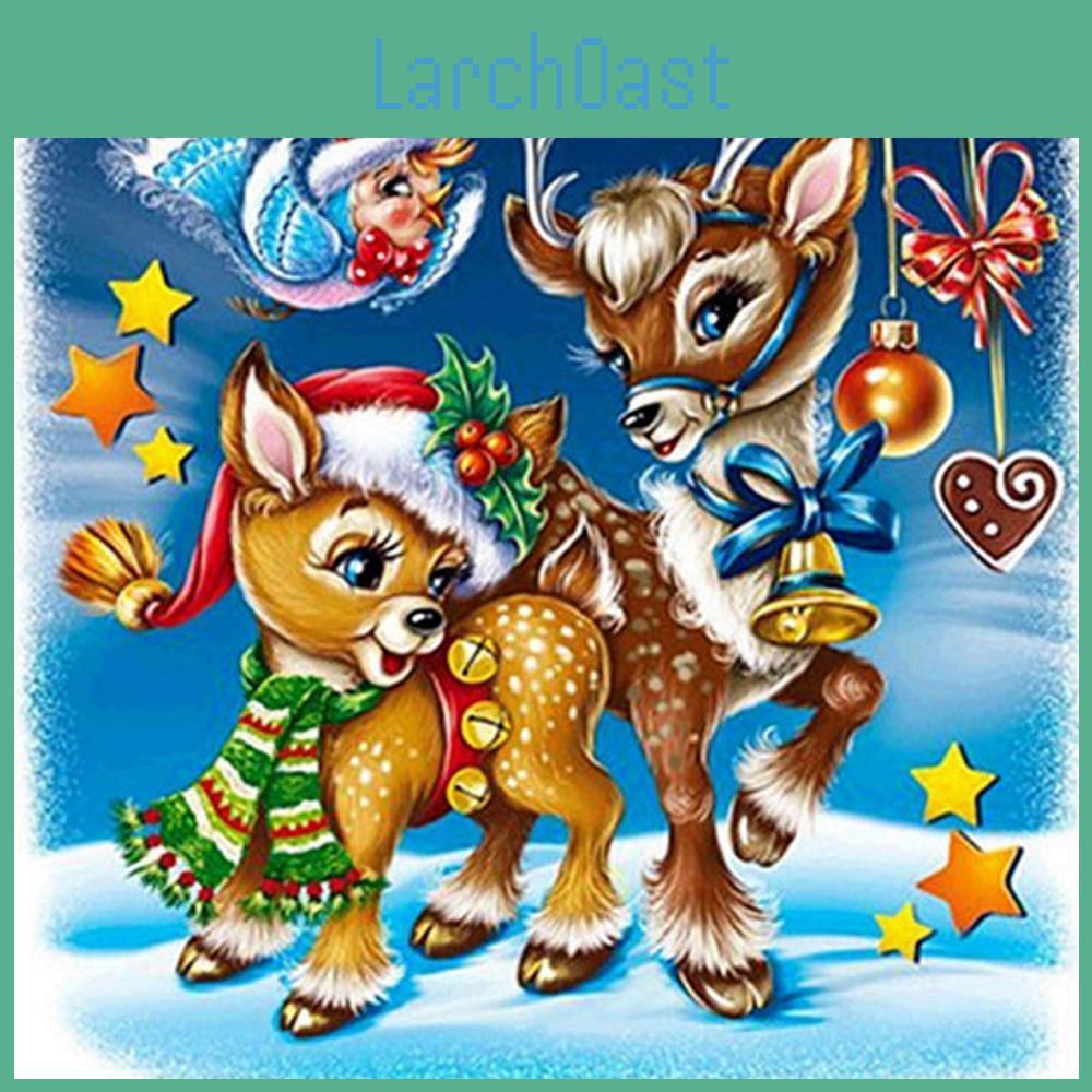 Deer Round Painting Diamond Full Mosaic 5d Diy Diamond Embroidery Cartoon Animal Picture