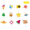 Summer Cake Party Toppers With Paper Flag Inserts Kids Birthday Prop Festival