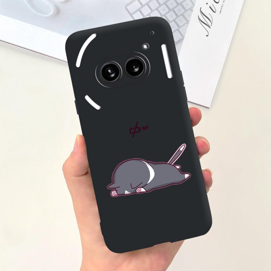 Ни за что Телефон (2а) (2) Черный силиконовый защитный чехол для Nothing Phone2 Phone 2a Милые мультяшные мягкие чехлы