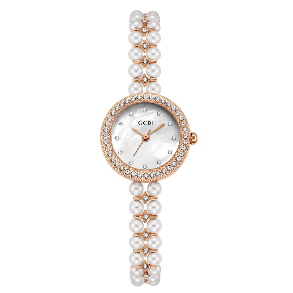 Light Luxury Diamond-Encrusted Fritillary Women'S Watch Niche Chinese High-End Bead Strap Watch Women'S Bracelet Quartz Watch