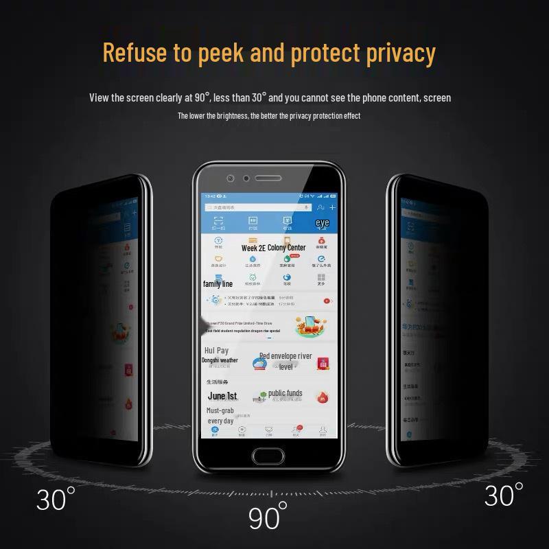 Redmi K50 Pro Anti-Peep Tempered Film for Note 12 Pro, Xiaomi 14, K30, K40 - Full Screen Protection.