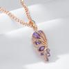 Блестящий фиолетовый кулон-бабочка из натурального циркона для женщин, тренд, цвет розового золота, повседневная вечеринка, изысканные ювелирные изделия