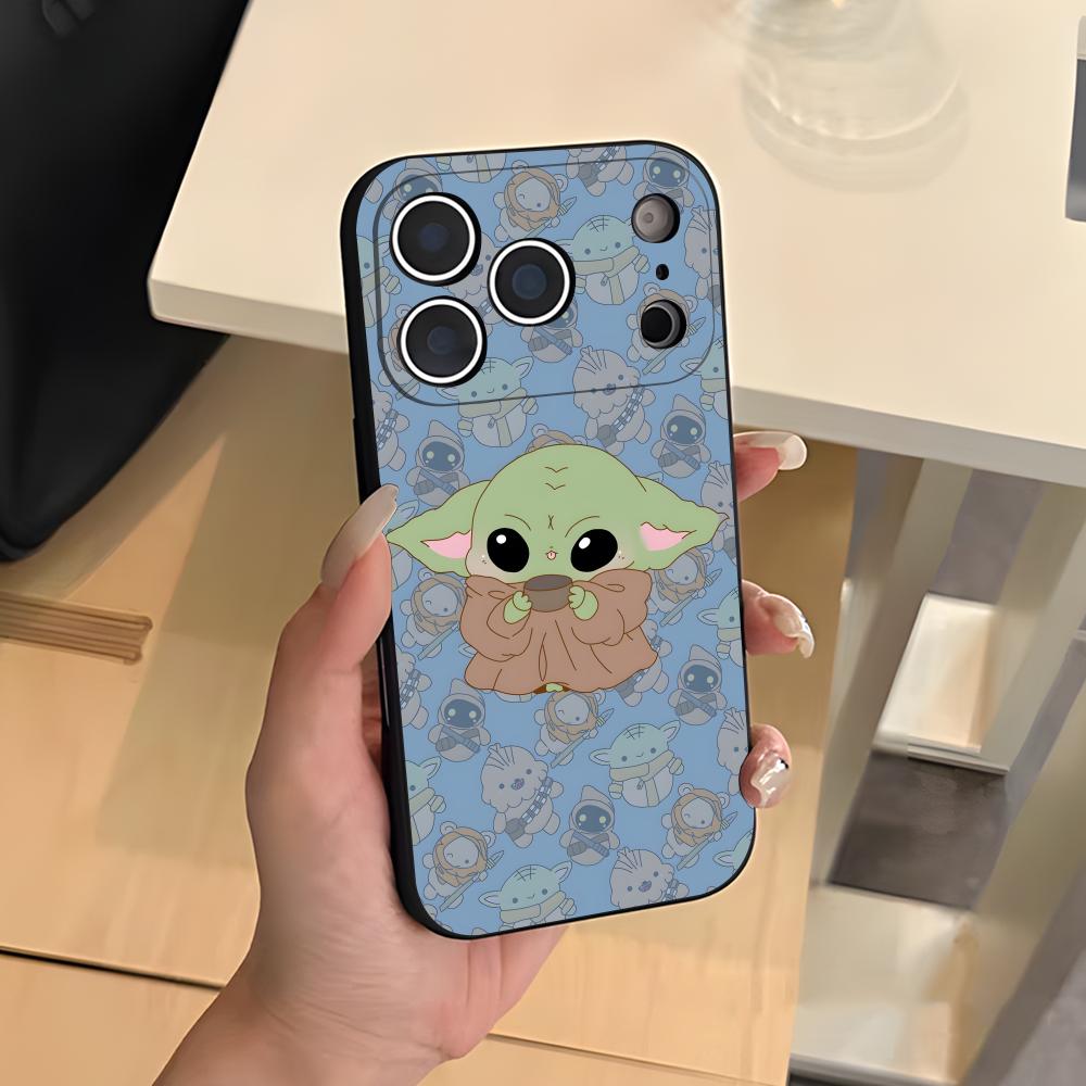 Милый Чехол Для Телефона Малыш Йода Y Для IPhone 17 Air 16 E Pro Max 15 14 13 Mini 12 Pro 11 Max Plus Черный Мягкий Чехол