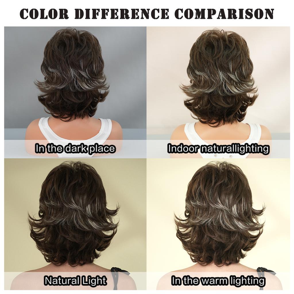 Европейско-американский короткий парик-пикси для женщин - Ретро-стиль 70-х 80-х годов, короткие волосы с серым мелированием, летний прохладный синтетический парик-шапочка, 2 доступных цвета