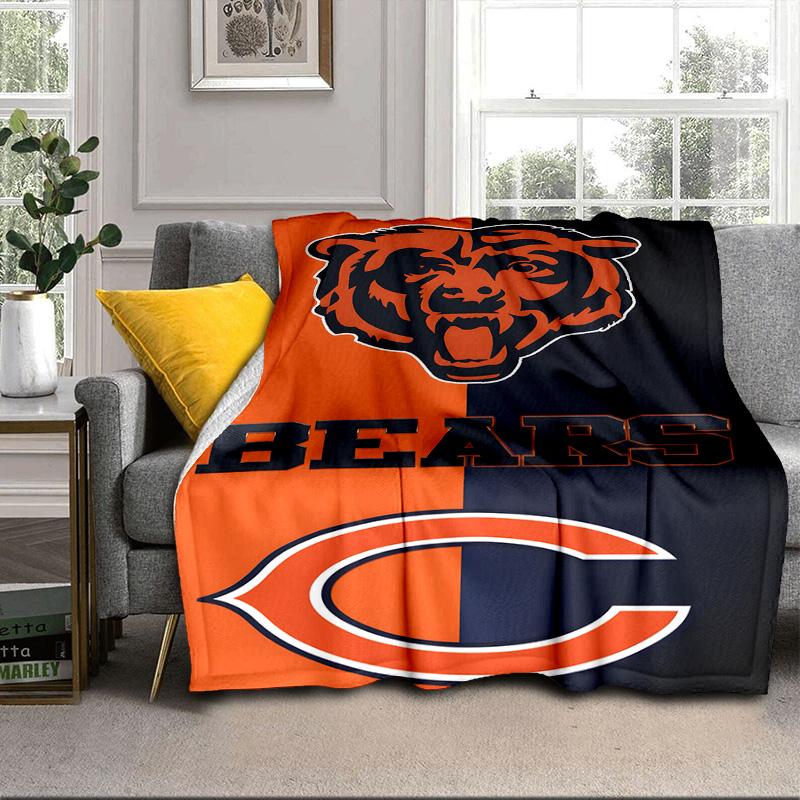 Chicago Bears Portable Blanket/Soft Blanket Bedding Blanket Suitable for Travel Camping Living Rooms Offices Sofas Fan Gifts