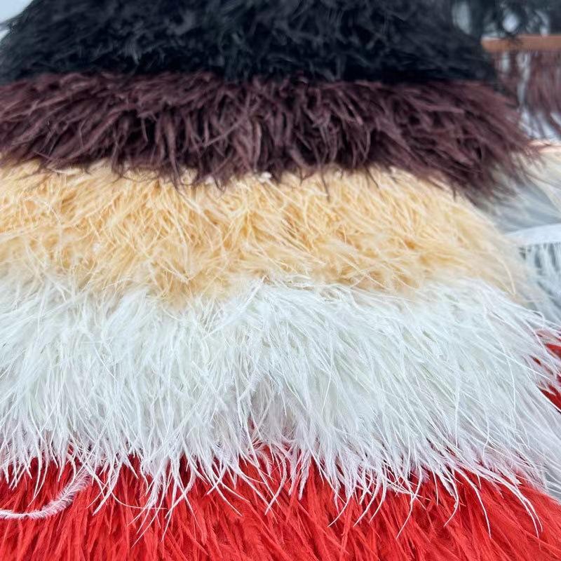 8-10 Страусиные перья Тканевая кромка Разноцветные Страусиные перья Платье Аксессуары для выступлений DIY Декоративный материал Перьевая тканевая кромка