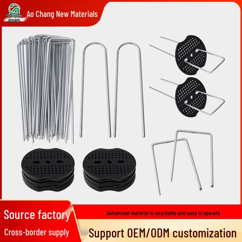 U-Shaped Metal Ground Nails for Gardening: Secure Lawn, Greenhouse, Weed Barrier, or Mulch Film with Durable Outdoor Horticulture Stakes.