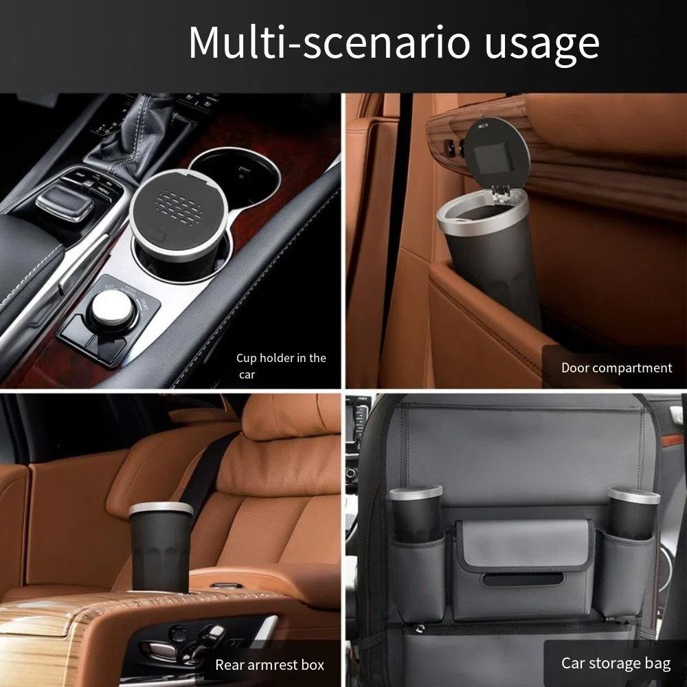 Pressing Type Car Trash Bin Can with Lid Car Interior Rubbish Bag Auto Garbage Container  for Auto