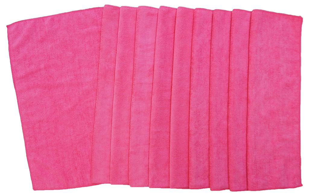 Pikarin Microfiber Towel (Pink, 10-Piece Set) MFT-P