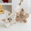 DIY Artificial Poinsettia Flower Simulation Sequins Flower Christmas Tree Decorations  Party Gifts