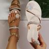 Women's Flat Slippers Fashion Luxury Women's Rhinestone Flat Slippers Sandals Beach Party Casual Comfort Sandals