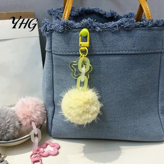Backpacks Accessory Plush Ball Keychain, Fluffy Pompom Pendant with Hollow Star, Backpack Star Chain Bag Purse Decorative Accessories, Gift for Women