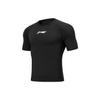 Футболка с коротким рукавом из эластичного трикотажа Fitness Series с логотипом, черная, AUDT045-1