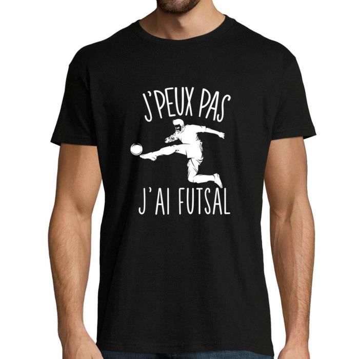 T-shirt - Désolé Je peux pas - Noir - Manches courtes - Col classique - Regular