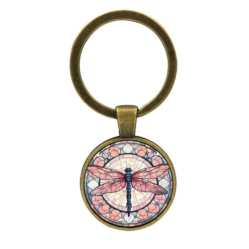 Attractive Vintage Dragonfly Keychain Modern Gift For Men Sleek Zinc Alloy Keyring Perfect For Everyday