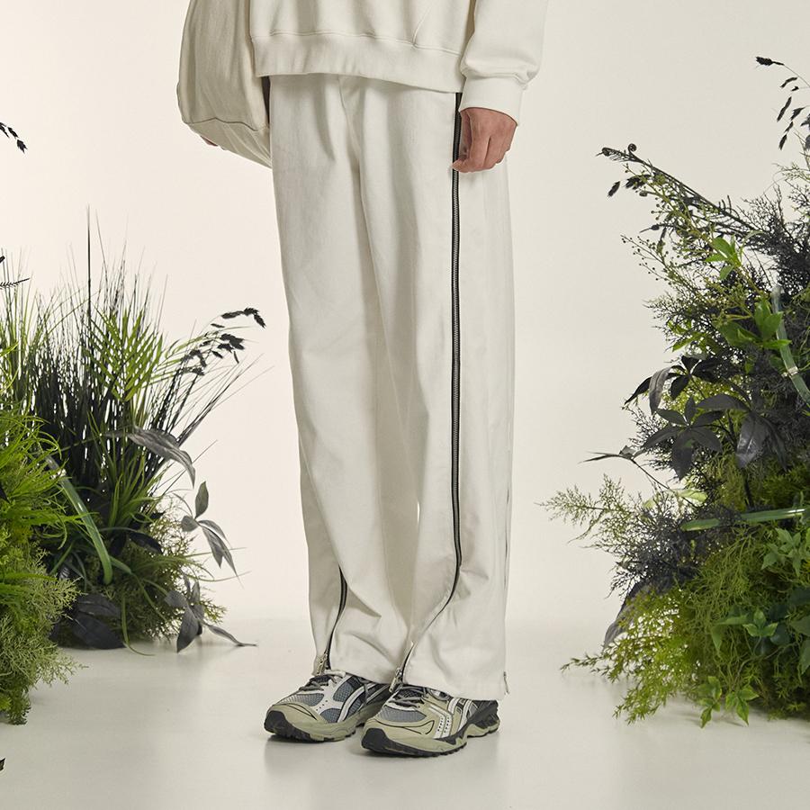 OHY Double Zipper Line Pants - White