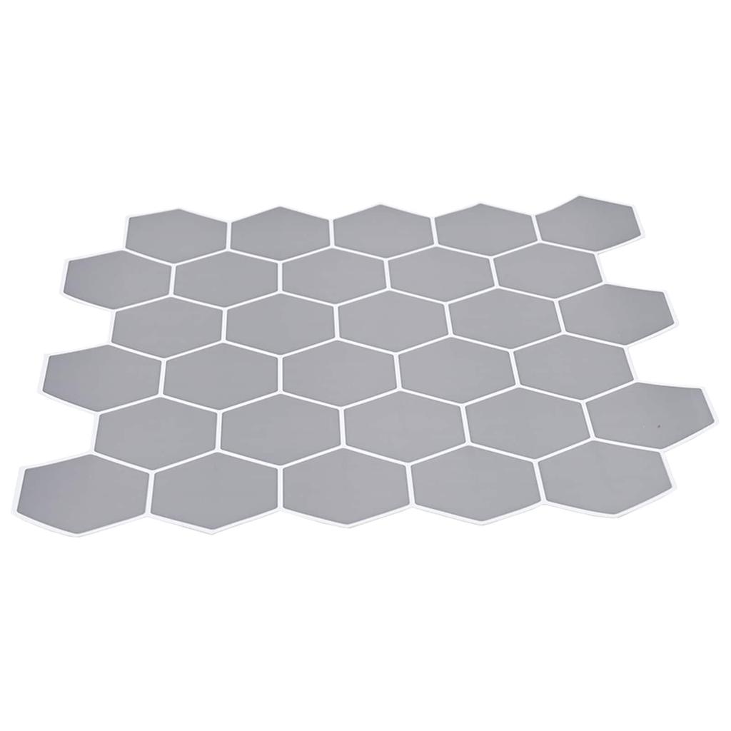 Hexagonal Tile 10 pcs Grey 30 x 30 cm Polyurethane and PET