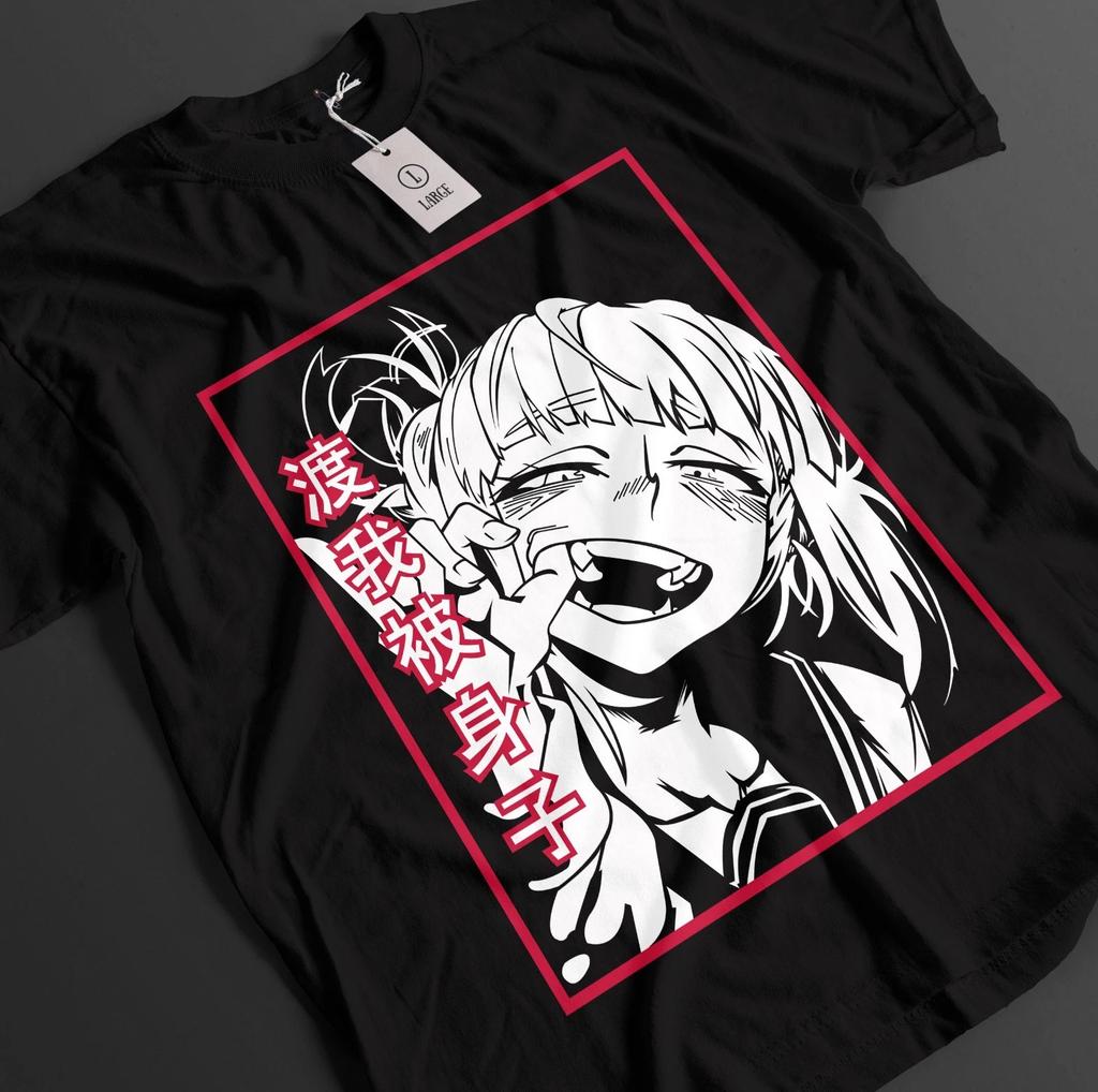 Футболка My Hero Academia Himiko Toga Футболка Deku Top Todoroki MHA Waifu Футболка унисекс