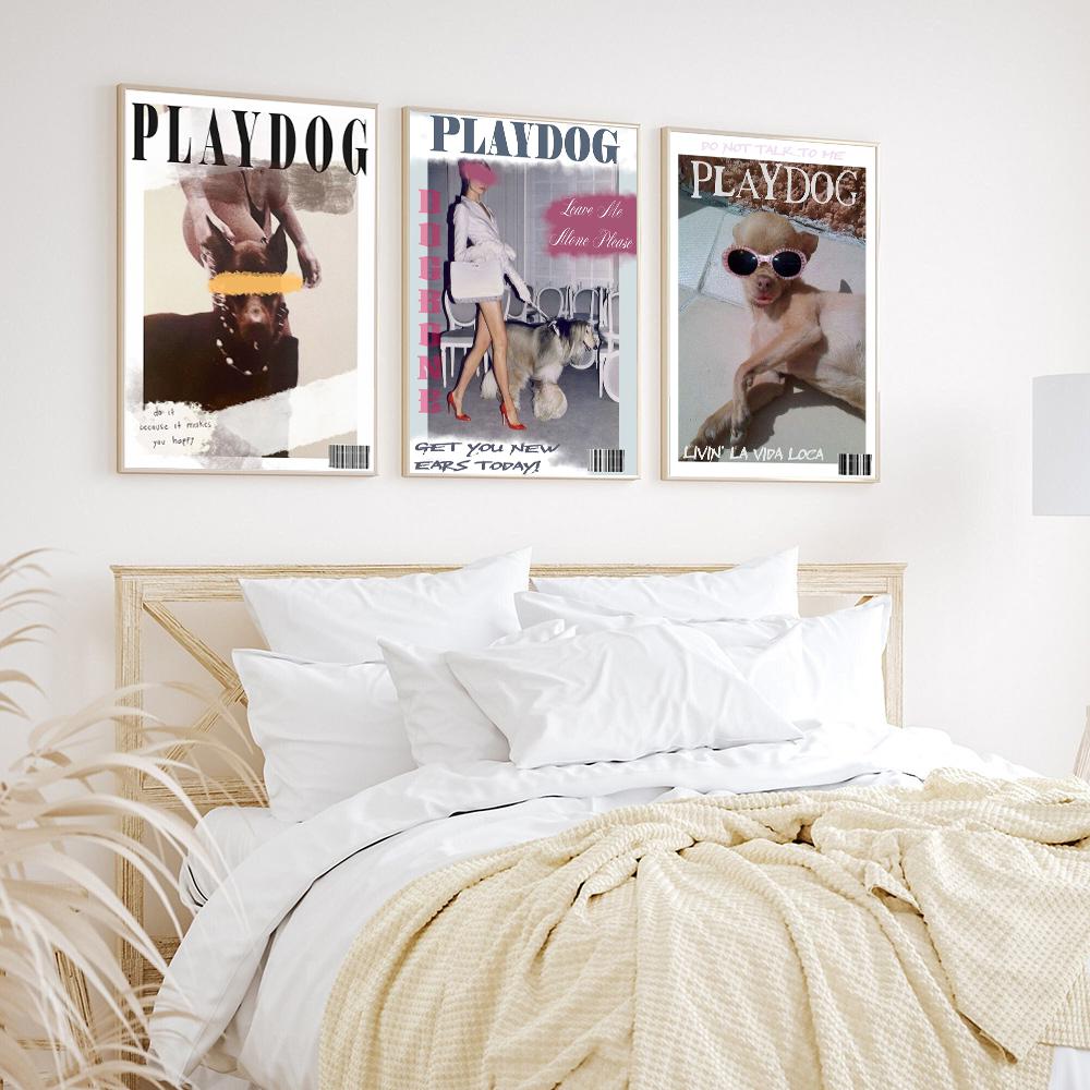 Винтажный модный настенный художественный постер с принтом Playdog, ретро холст, картина, стильный журнал, домашний декор для гостиной