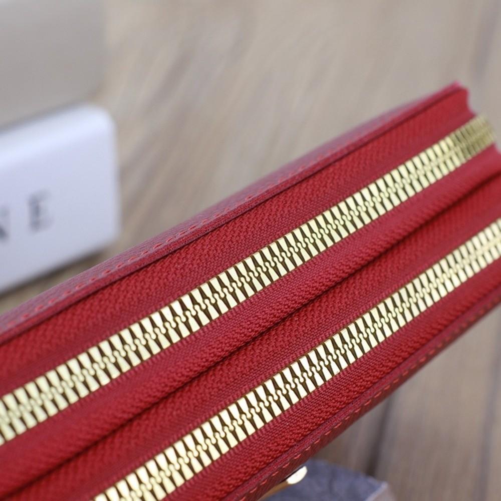 Fashion Double Zipper Long Wallet Large Capacity Multifunctional Card Holder PU Leather Purse Women