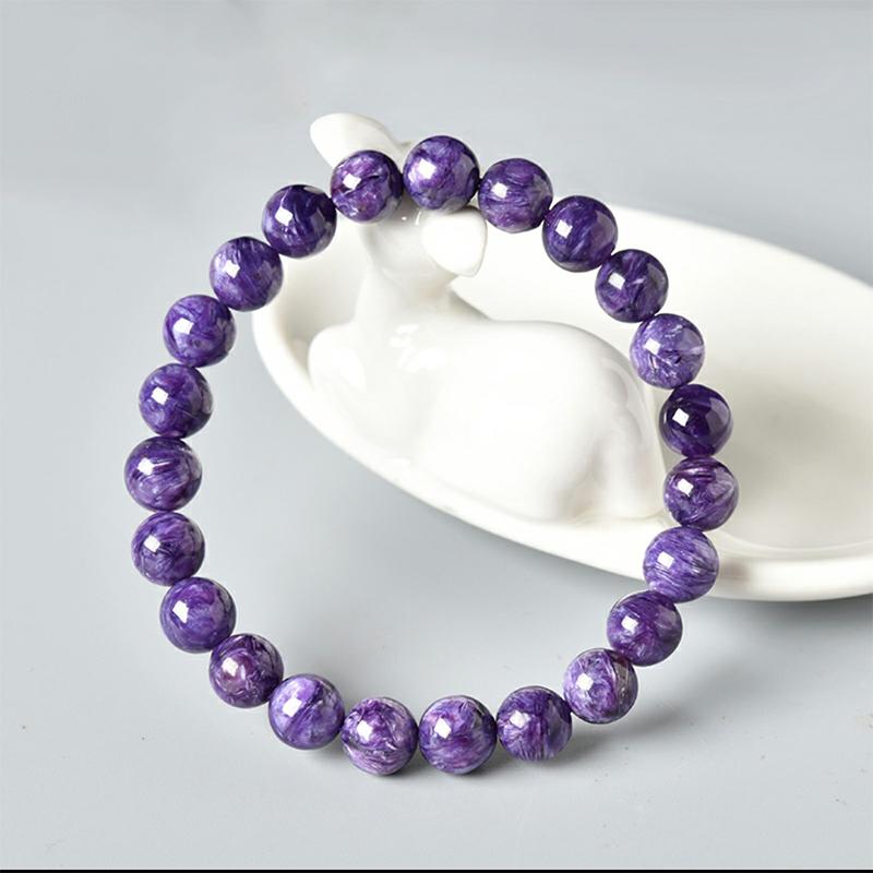 Натуральный высококачественный эластичный браслет с аметистом, браслет с рисунком дракона, аметист, нефрит, браслет для мужчин и женщин, модные подарки для пар