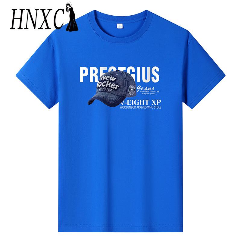 HNXC Хлопковая футболка с коротким рукавом, мужская модная свободная рубашка с половиной рукава, сострадательная рубашка с принтом