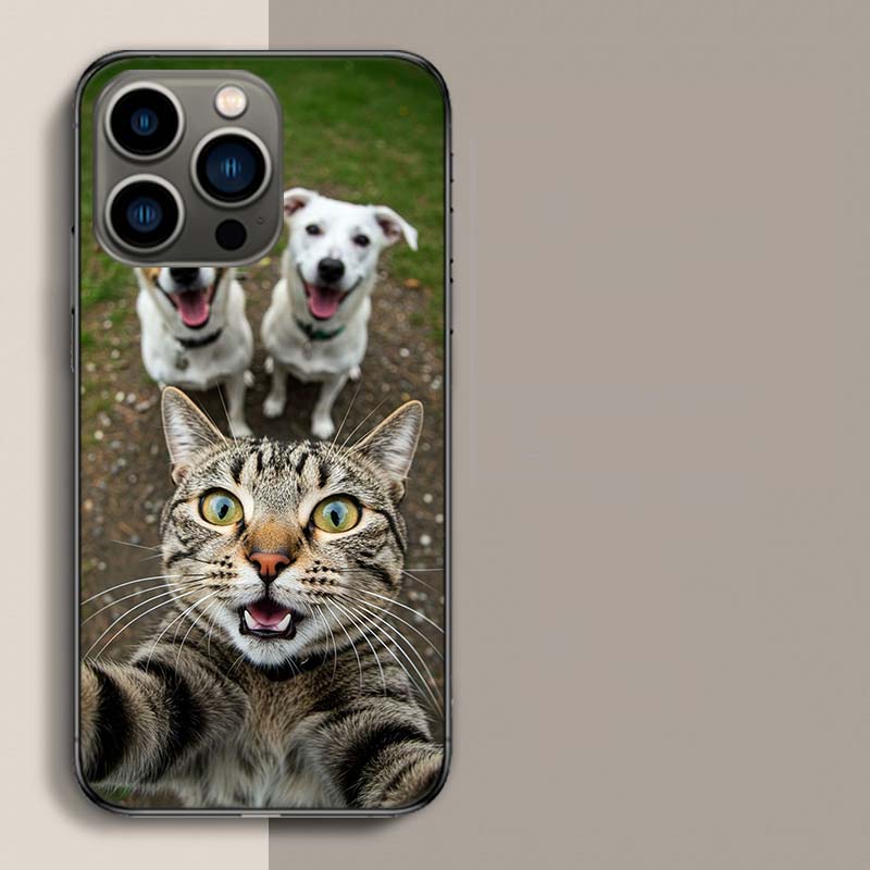 Чехол для телефона «Кошачий отпуск» для iPhone 17 Air 15 Pro 14 Plus 16 Pro Max 17E 16E 12 13 Mini 11 Чехол Милые Fundas