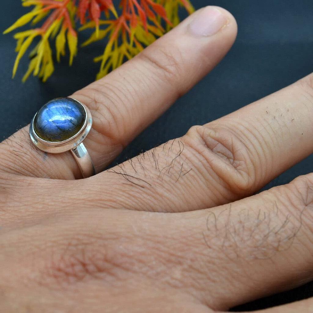 Labradorite Ring, Handmade Ring, Stackable Ring, Oval Ring, Statement Ring, Birthstone Ring, 925 Silver Ring