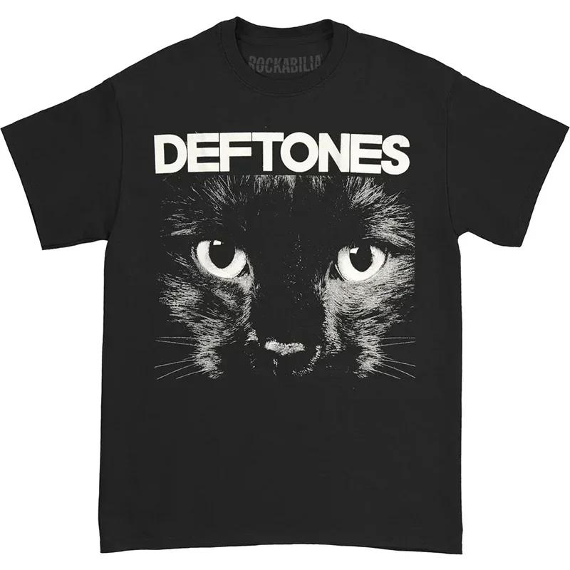 Футболка Deftones для мужчин, высококачественная хлопковая футболка, модная женская футболка с коротким рукавом, панк-музыка, стиль металл-американская футболка