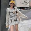 Long Sleeve Oversized Vintage Casual Loose Spring Autumn T Shirt Tops Women T-shirt