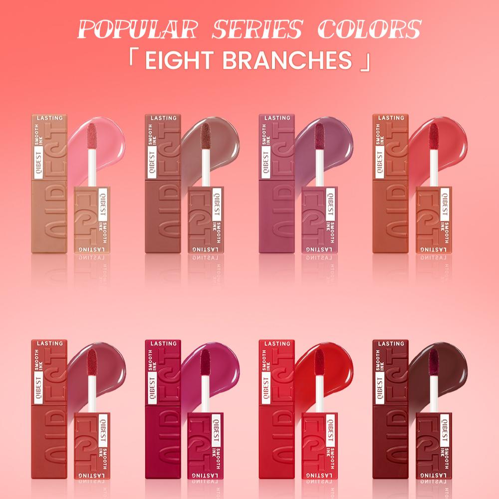 QIBEST Water Mirror Lip Glaze Non-stick Cup Lasting Moisturising Moisturising Lip Gloss Liquid Lipstick Beauty