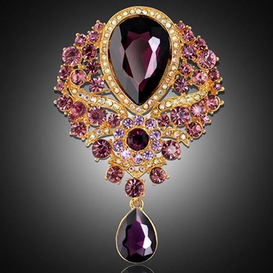 Brooch Portable Flower Pattern Brooch for Meeting