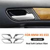 Для BMW X5 E53 2000-2006 Карбоновые автомобильные аксессуары Внутренняя панель ручки двери Кольцо-чаша Рамка Декоративная накладка Наклейка