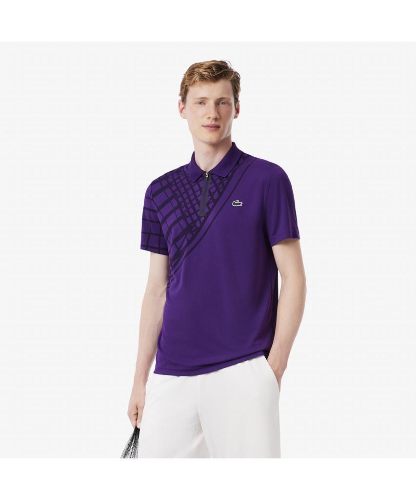 LACOSTE Men'S Tennis Half-Zip Short-Sleeve Polo Shirt Dh4756-55N Hxl