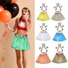 Hawaiian Grass Hula Skirt Set Girl Necklace Garland Bracelet Hula Skirt Costume Halloween Dance Performance Suit Grass Skirt