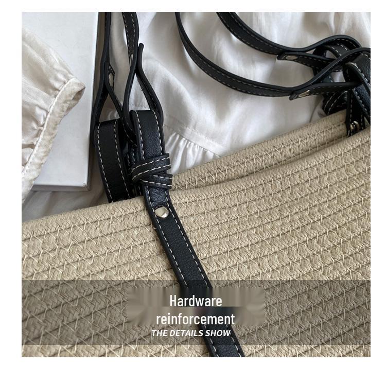 Женская плетеная сумка-тоут из соломы большой вместимости - Новый стиль лета 2025