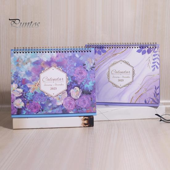 2025 Desk Calendar 12 Months Standing Flip Calendar Desktop Stand Up Calendar Daily Life Planner Organizer for Office Kitchen Classroom