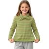 Girls Casual Striped Sweatshirt with Butterfly Collar Warm Pullover Top for Fall and Winter
