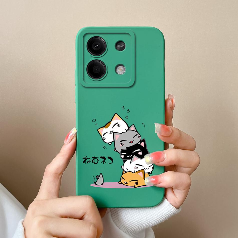 Чехол для телефона Xiaomi Redmi Note 13 Pro, мишка, жидкий силикон, полная защита, противоударная крышка для Redmi Note13 13Pro 4G 5G Capa