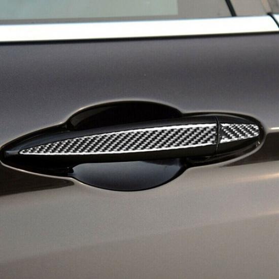 8pcs Car Door Handle Trim Cover  Carbon Fiber Exterior For BMW X5 F15 2014-2018,