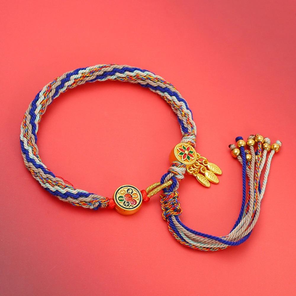 Регулируемый плетеный ручной шнурок Богемный браслет в китайском стиле Этнический браслет для девочек