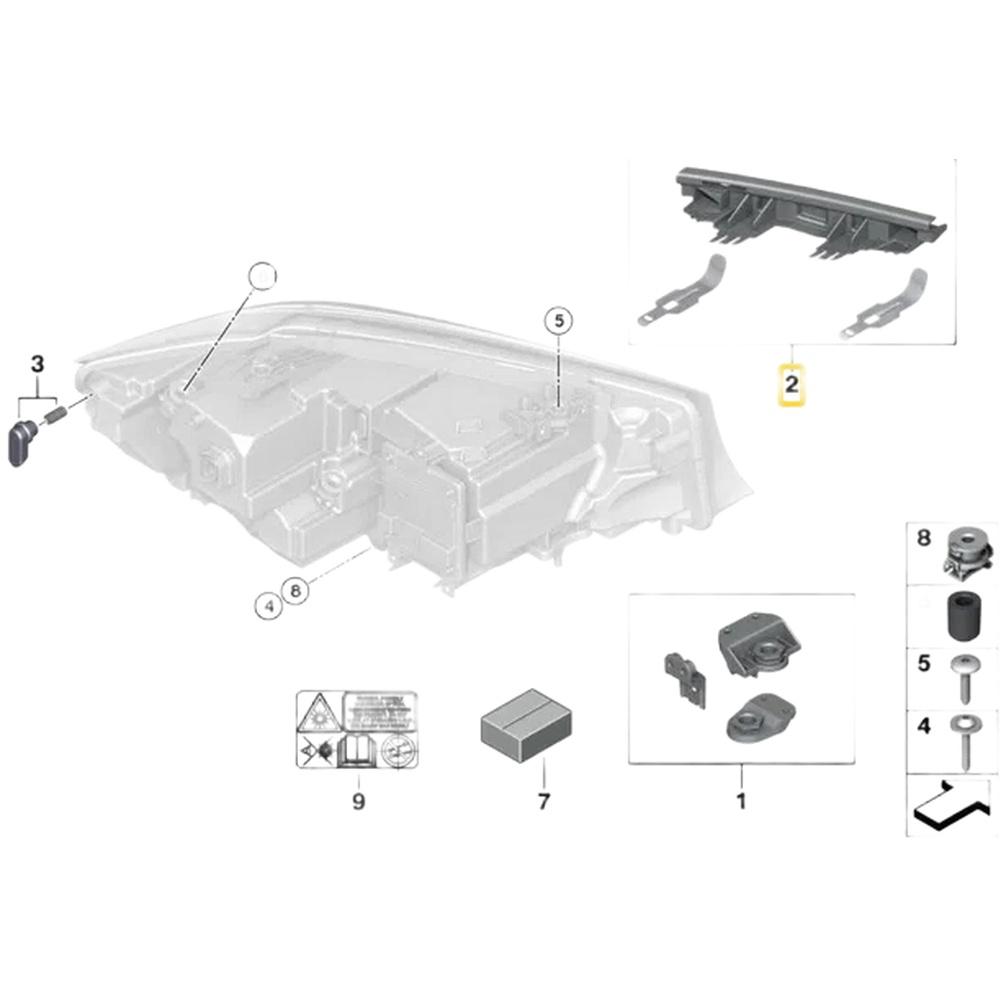 Headlamp Bracket Headlight Bracket For Replacement ABS Plastic OEM 63118496141 Replacement Installation Front Left Position