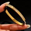 Simple Fashion Roman Numeral Interwoven Titanium Steel Women's Diamond Bracelet with Double-Layer Buckle