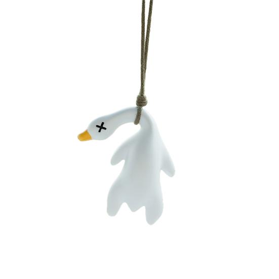 4Pcs Roast Duck Car Pendant Color Changing Duck Swing Ornament UV Temperature Indicator Cute Rearview Mirror Pendant Home Office Decor