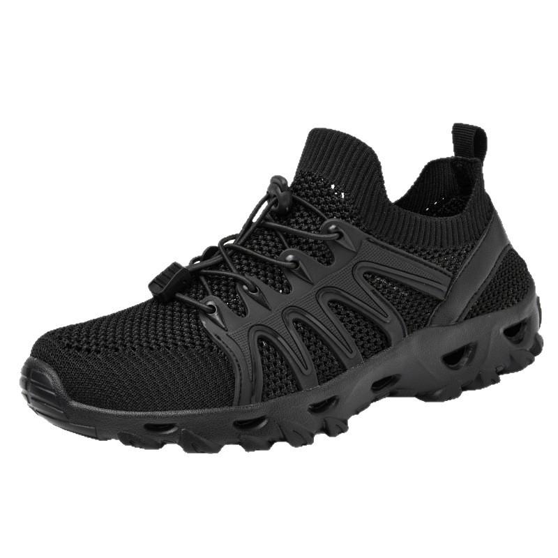 Spring and summer new casual hiking hiking shoes breathable fly-woven shoes elastic band couple outdoor creek shoes