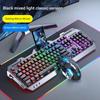 GX80 Membrane Keyboard and Mouse Set Headset Three-Piece Set Wired Office E-sports Gaming Keyboard Mechanical Feel Keyboard