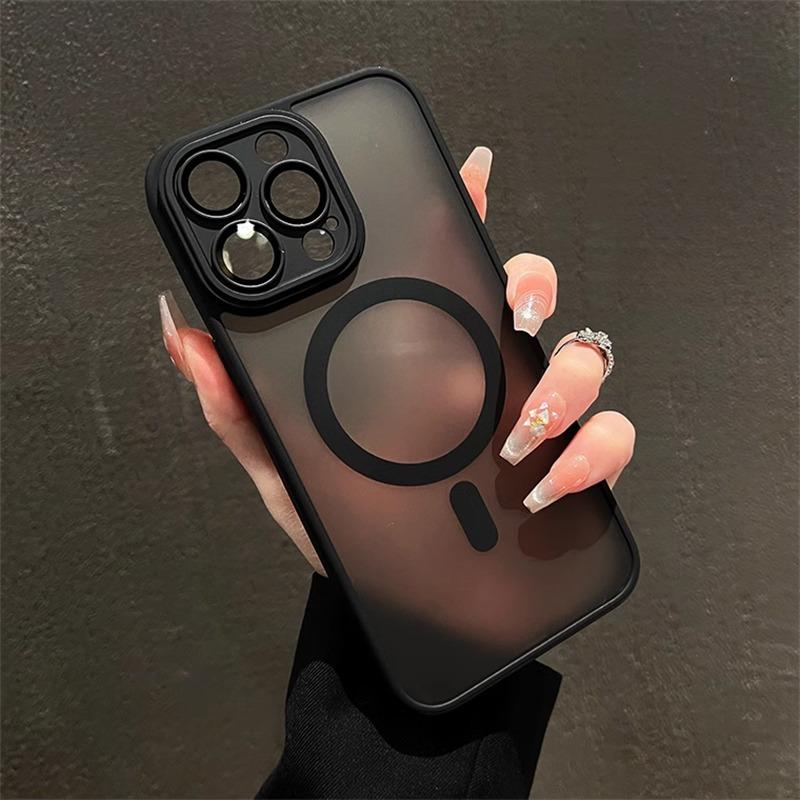 Для Magsafe Магнитный Беспроводной Зарядный Чехол Для iPhone 15 14 Plus 13 12 11 Pro Max Матовый Противоударный Бронированный Чехол с Защитой Объектива