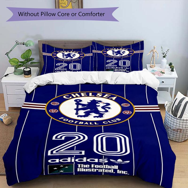 3pcs Duvet Cover Set (1*Duvet Cover + 2*Pillowcase, Without Core),football club.C Print Bedding Set, Bedroom Decor, All‑Season, Birthday Gift