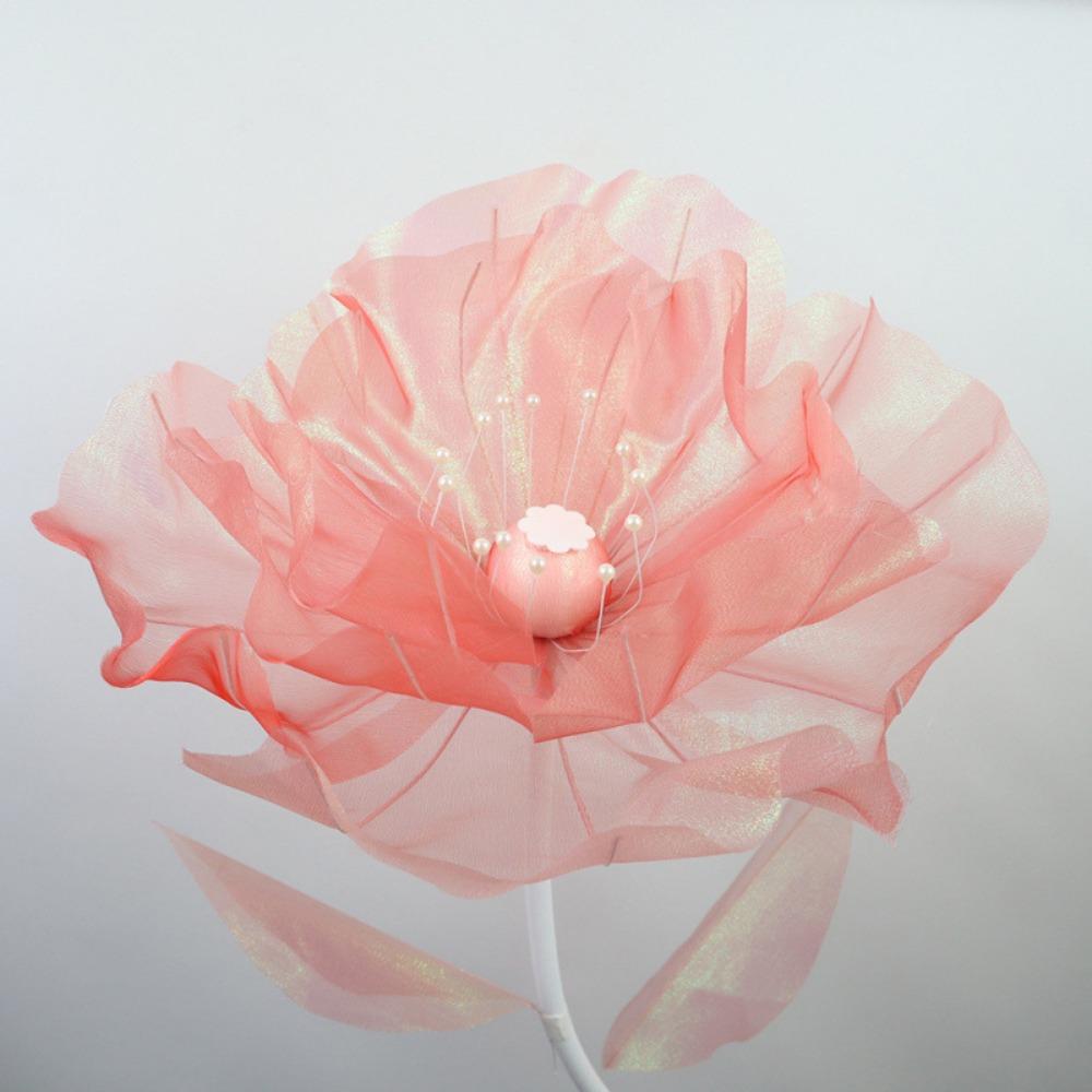 Simulation 3D Gauze Artificial Flower 50cm Big Giant Mesh Flower Hollow Silk Flower Window Display