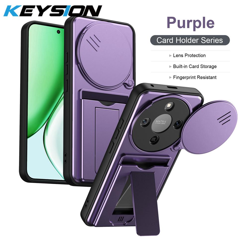 KEYSION Чехол-кошелек с держателем для карт для HONOR X9d 5G Защита камеры со сдвижной крышкой Подставка Ударопрочный чехол для Magic 8 Lite 5G